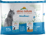 Almo Nature Functional - Sterilized - Natvoer voor volwassen en oudere katten, gesteriliseerd of minder actief - met kabeljauw en kip - Vetarm, hydraterend - 70g (pak van 6)