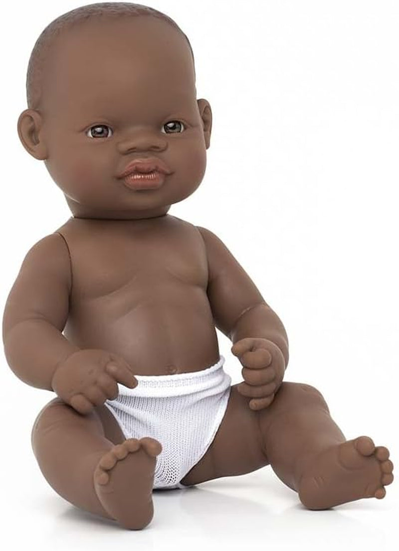 Miniland Babypop, Afrikaanse jongen, 32 cm, anatomisch correct