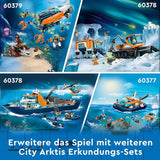 LEGO City Poolonderzoeksschip, grote drijvende speelgoedboot met helikopter, opblaasbare boot, Rov-onderzeeër, Vikingwrak, 7 minifiguren en orkafiguur, cadeau voor kinderen vanaf 7 jaar 60368 Bouwsets Besuche in LEGO-Store