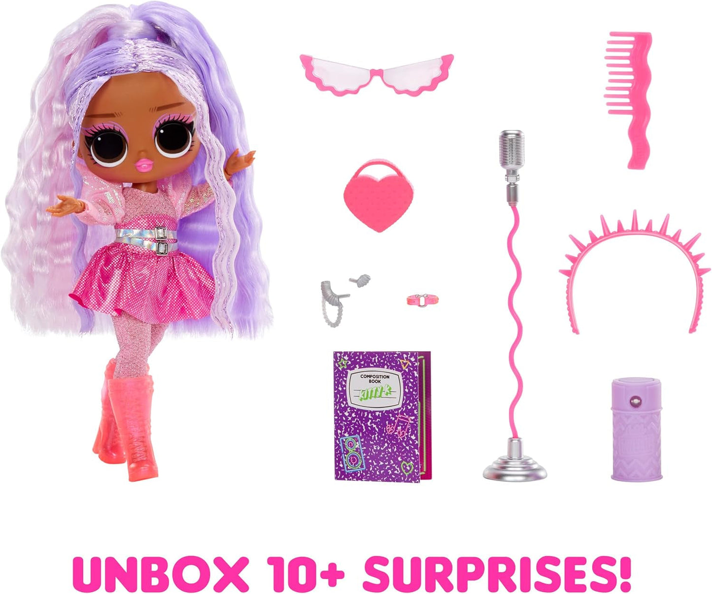 L.O.L. Verrassing! Tweens Neon Pop Stars - Kitty K - 1 modepop met verrassingen van achtergrondverlichting en 10+ Pop Star-outfits en accessoires, inclusief retro microbandjes, cadeau voor kinderen 4+ Naty Shop-poppen