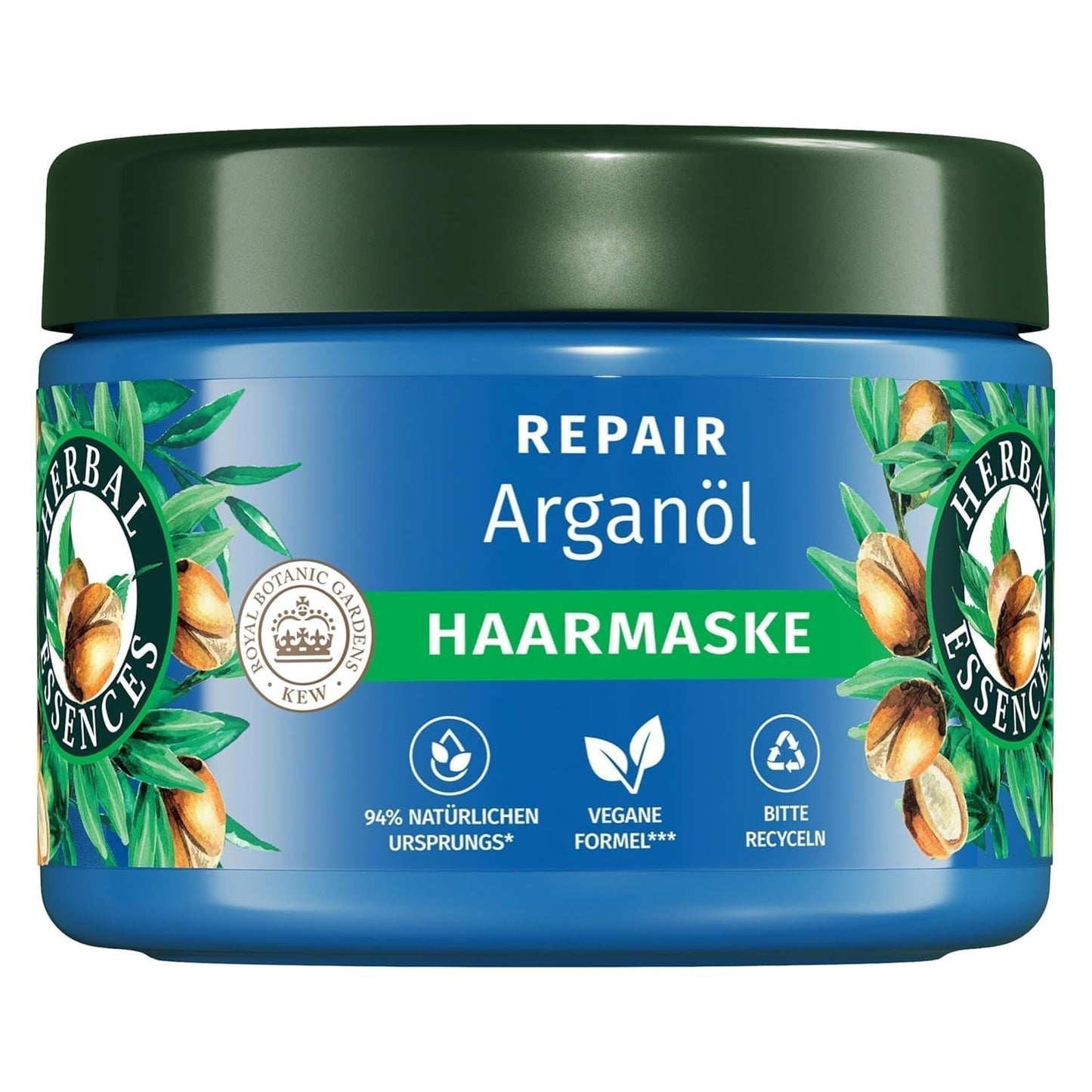Herbal Essences Haarherstelmasker met arganolie 300ml. Van beschadigd haar naar gladder en glanzender haar. Intensieve zorg. Met ingrediënten van natuurlijke oorsprong. Vegan Naty Shop Haarmasker 300 Ml (1 pakje) Haarmasker