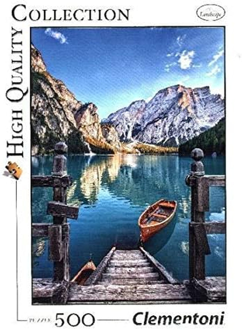Clementoni 35039 Braies Lake - puzzel van 500 stukjes vanaf 9 jaar, kleurrijke puzzel voor volwassenen met felle kleuren, behendigheidsspel voor het hele gezin, leuk cadeau-idee puzzel Naty Shop