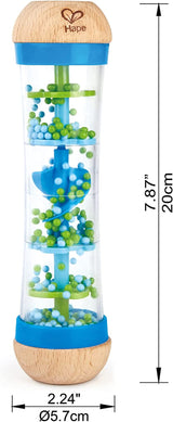 Hape regenmaker | mini muzikaal speelgoed met houten belletjes, blauw Toys Bebe Naty Shop