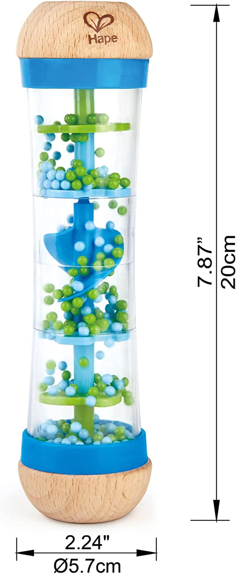 Hape regenmaker | mini muzikaal speelgoed met houten belletjes, blauw Toys Bebe Naty Shop