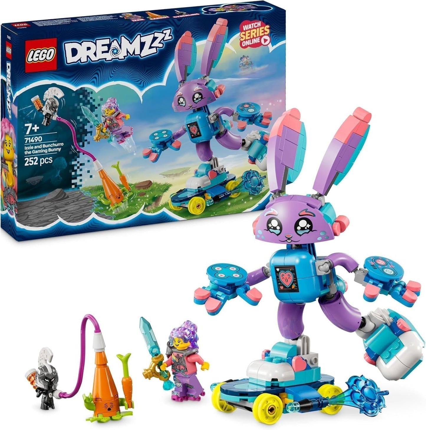 LEGO Dreamzzz Izzie en Bunchurro The Gaming Bunny Toy for Kids 7+ 2-in-1 speelset met heldminifiguur en Cyberling voor fantasierijke speelervaring 71490 Bouwsets Bekijk de LEGO-Store standaardtitel