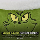 Grinch Kussen - Rugkussen voor bed en bank, rugsteun met armleuningen, leeskussen voor rug, nek en hoofd, groen, 40 x 38 cm