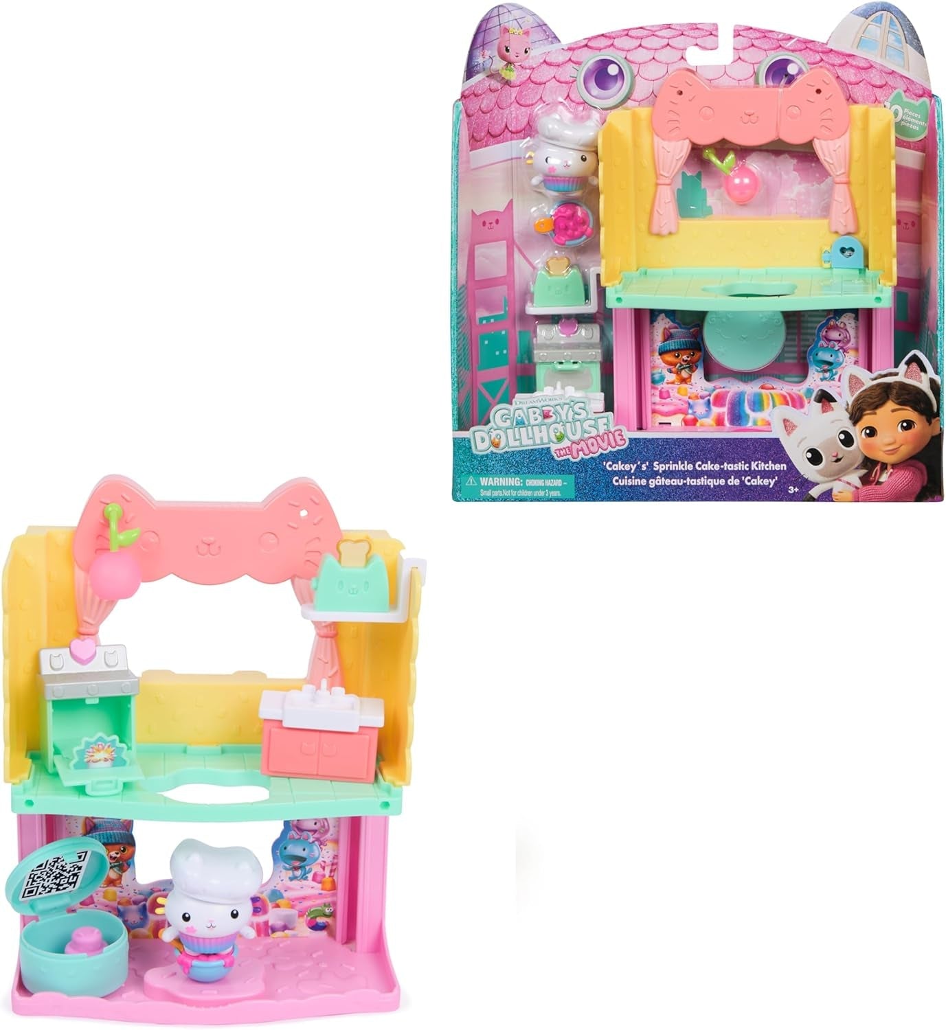 DREAMWORKS GABBY'S POPPENHUIS: DE FILM - Portaalkamer Kuchi's met suiker bestrooide keuken met figuur en accessoires, voor kinderen vanaf 3 jaar