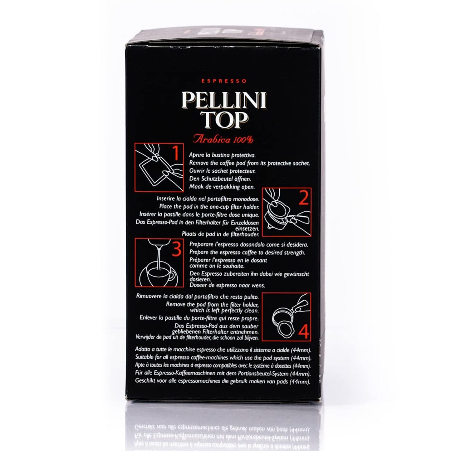 Pellini Caffè, Espresso Pellini Top 100% Arabica - 6 Packungen met 18 Pads (6x126 g, totaal 108 Pads)