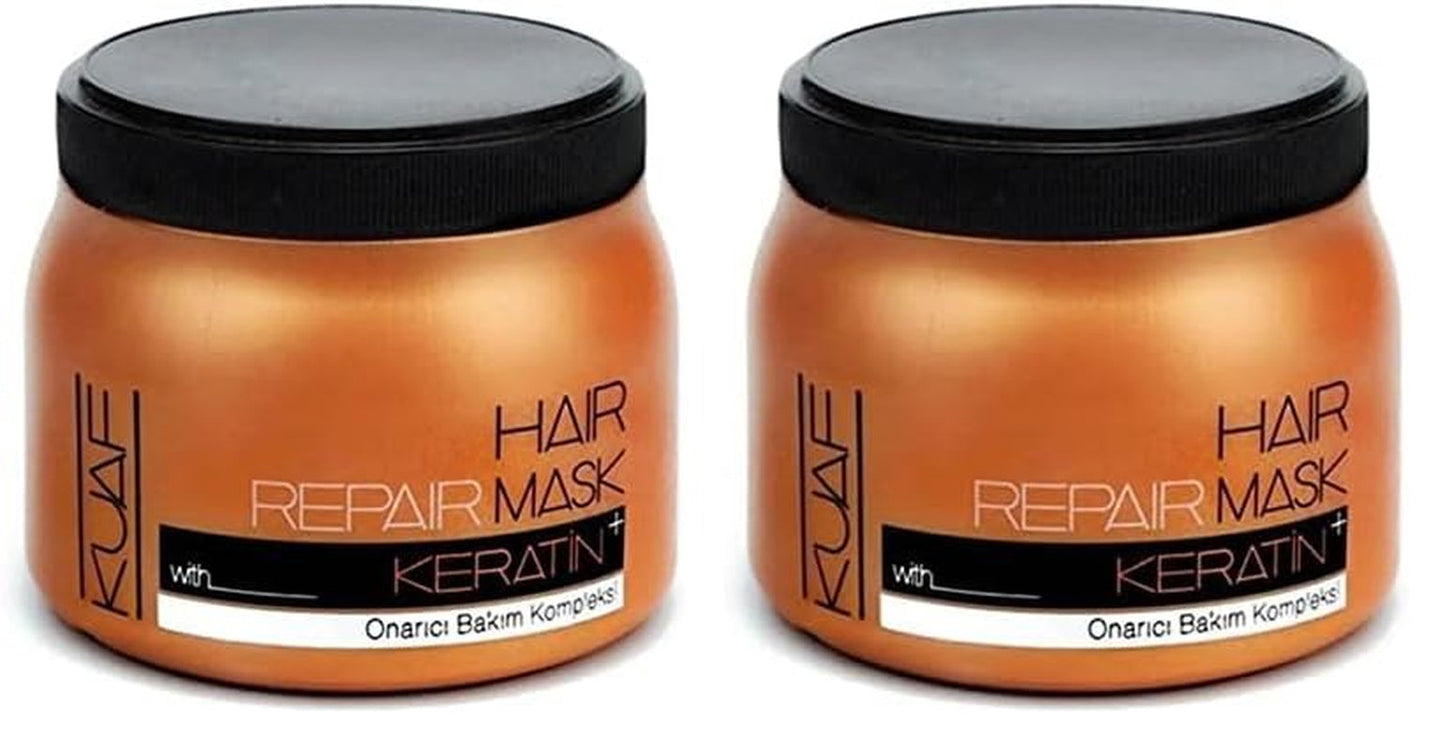 Kuaf Professioneel Keratine Haarmasker 500 ml - Haarmasker Haarbehandeling Haarverzorgingsmasker Haarmasker (2 stuks) Naty Shop Haarmasker 2 stuks