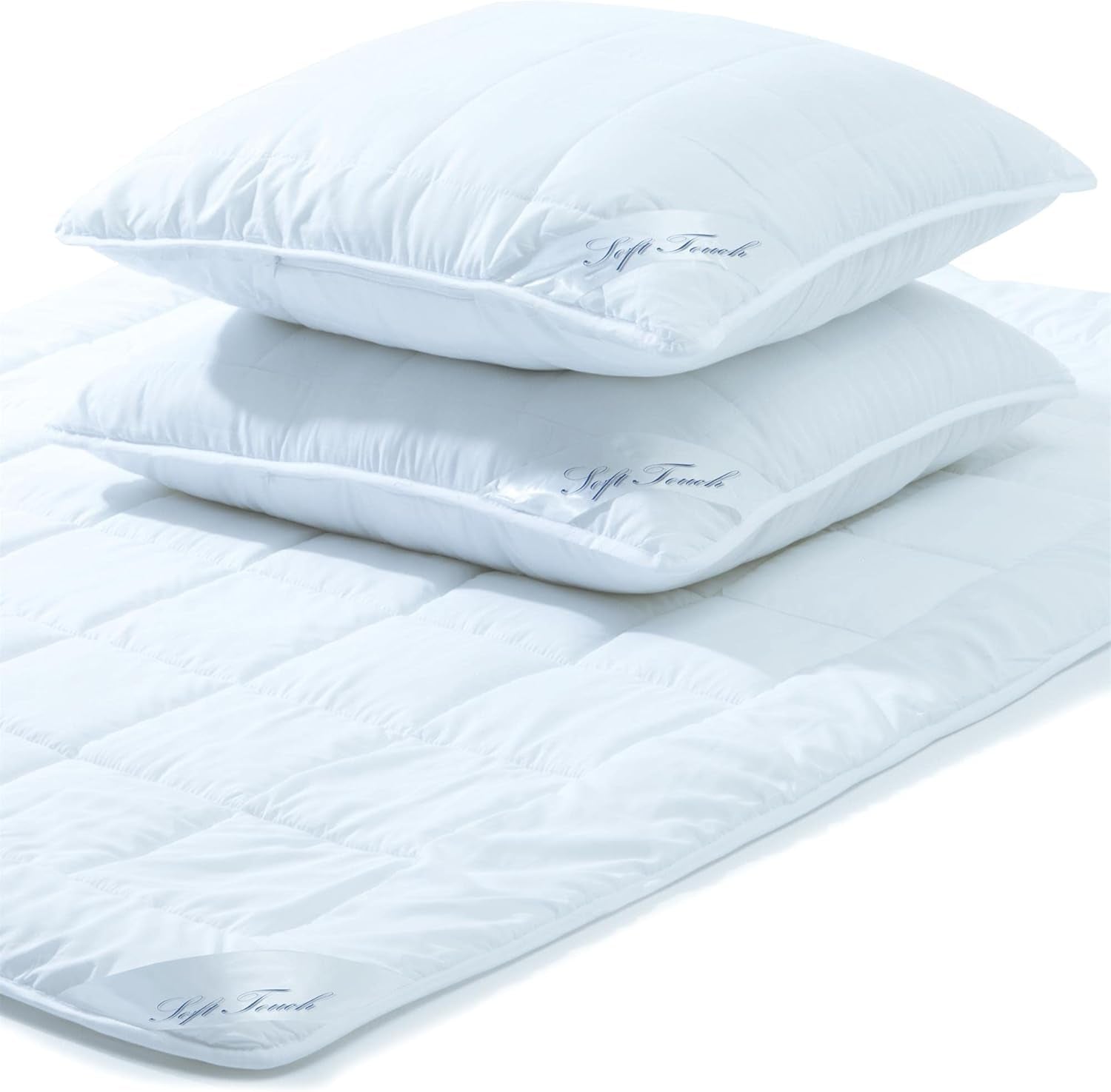 Aqua-Textil Soft Touch Set voor kinderen Dekbed 100 X 135 Cm 250G en 350G met kussen 40 X 60 Cm 150G Dekbed 4 seizoenen Klimaatbeheersing Oeko-Tex Dekbedden en dekbedden Naty Shop 200X240 Cm + 2X 80X80 Cm Winter
