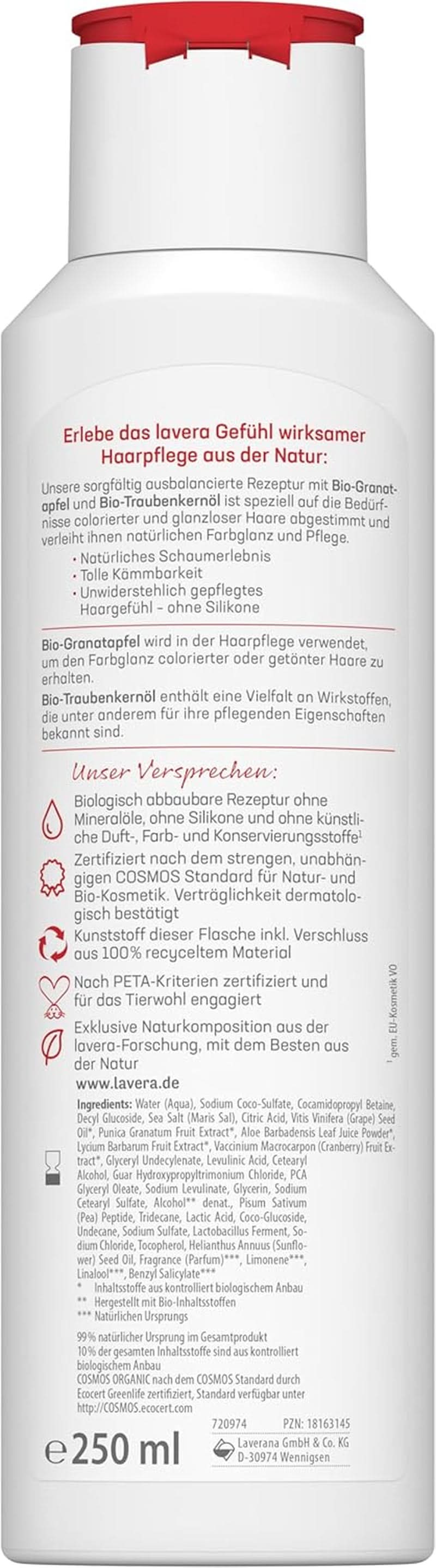 Lavera Care Shampoo Color Shine & Care, veganistisch, 250 ml Douche en bad Naty Shop