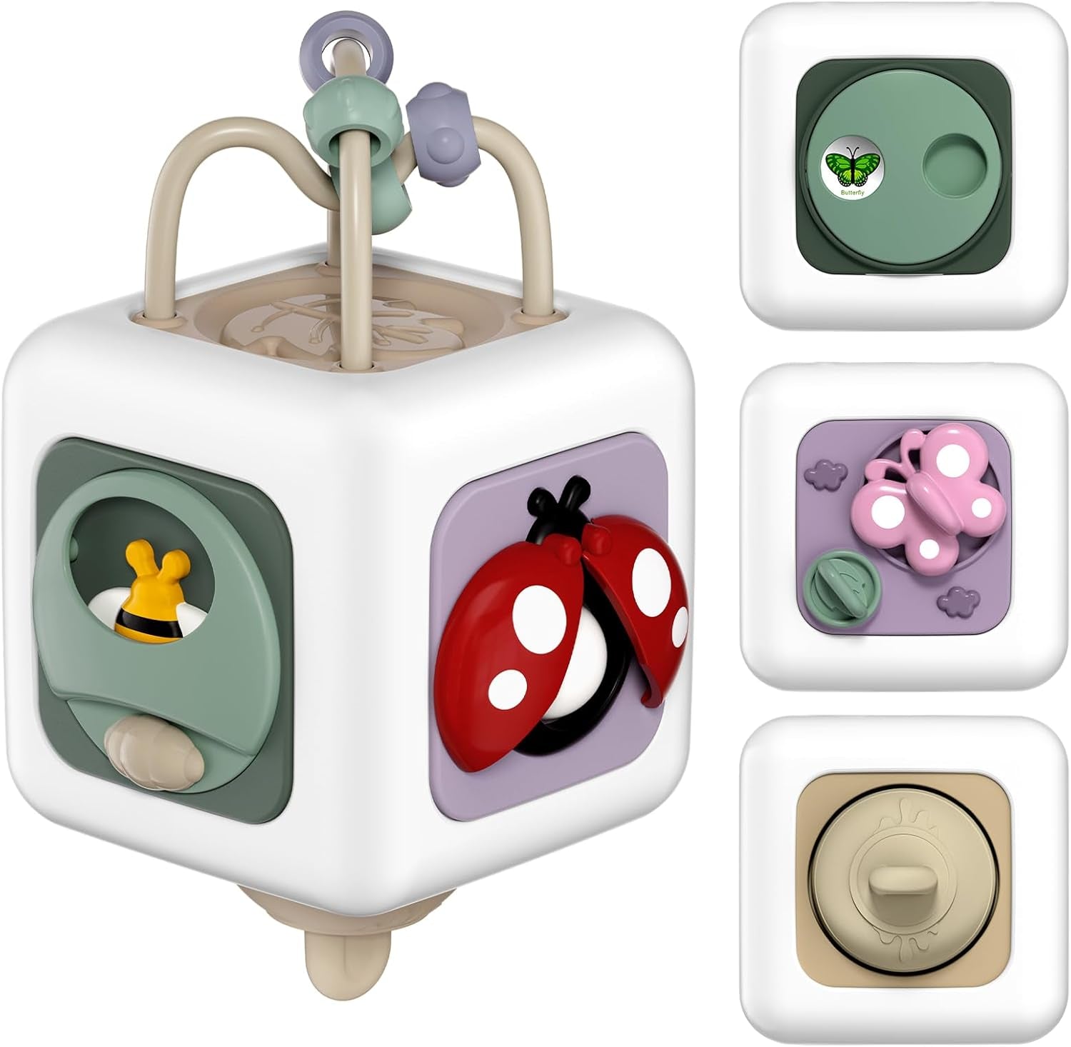 Zintuiglijk speelgoed voor peuters van 1-3 jaar | Montessorispeelgoed voor kinderen vanaf 1 jaar | Reisspeelgoed voor baby's van 12-18 maanden | Activiteitenkubus, verjaardags- of kerstcadeau voor 1-jarigen