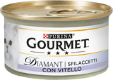 Diamant natvoer voor volwassen katten, filets met kalfsvlees, 24 blikken à 85 g