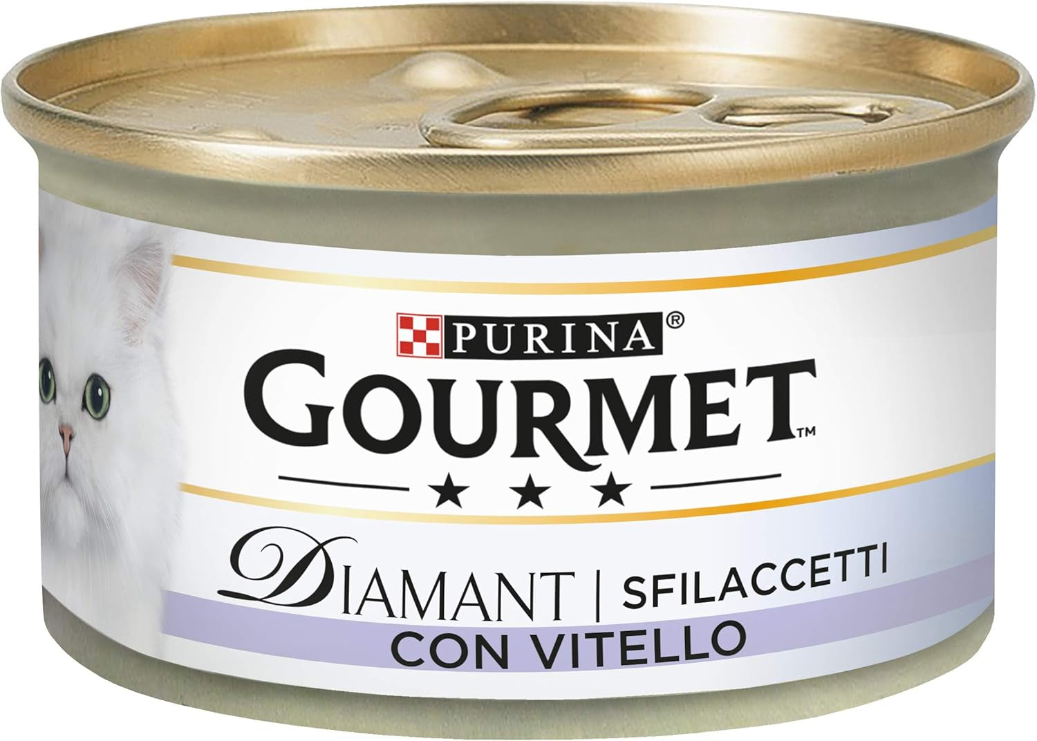 Diamant natvoer voor volwassen katten, filets met kalfsvlees, 24 blikken à 85 g