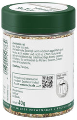 Fuchs Gewürze - Zwiebel rot geschnitten - Gewürz für Pürees, Salade of Brotaufstriche - natuurlijke ingrediënten - 40 g in wiederverwendbarer, recyclebarer Dosis