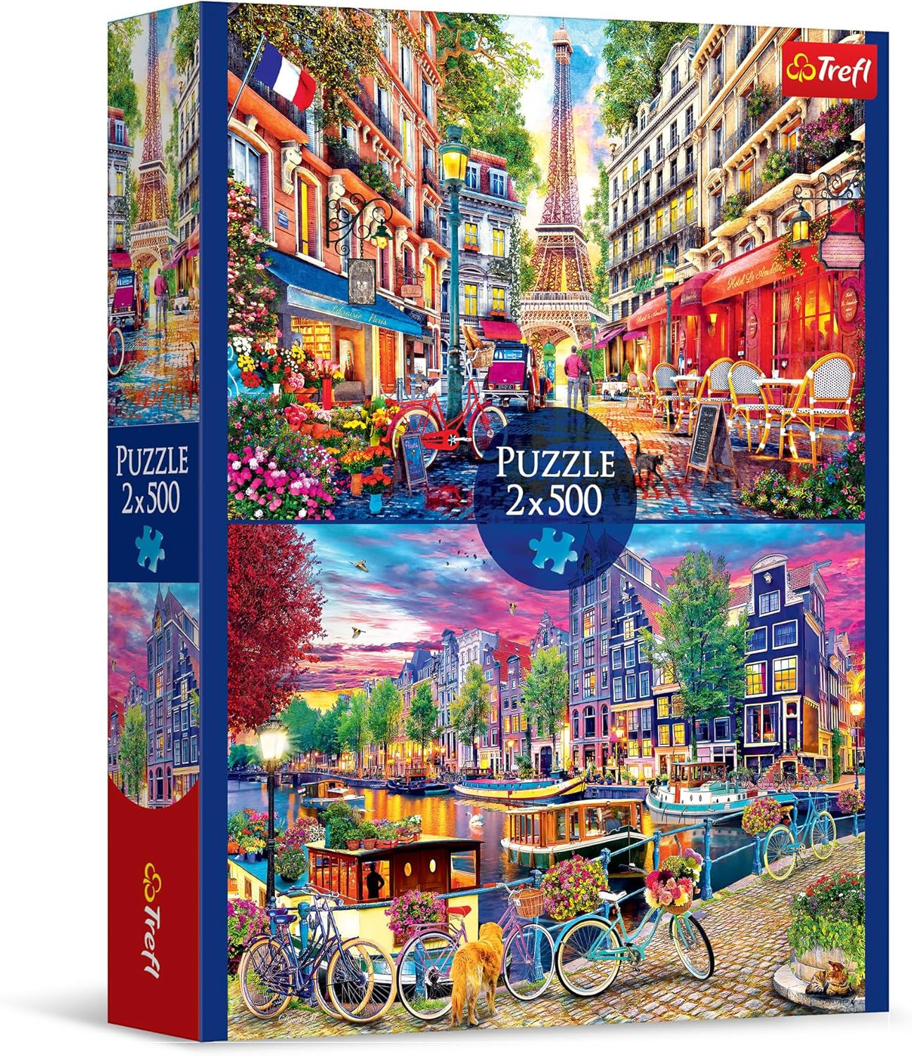 Trefl - 2in1 puzzel: Europese hoofdsteden - 2 x 500 stukjes - set van twee puzzels, doe-het-zelf, creatief entertainment, voor volwassenen en kinderen 10+ puzzel Naty Shop standaardtitel