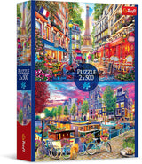 Trefl - 2in1 puzzel: Europese hoofdsteden - 2 x 500 stukjes - set van twee puzzels, doe-het-zelf, creatief entertainment, voor volwassenen en kinderen 10+ puzzel Naty Shop standaardtitel