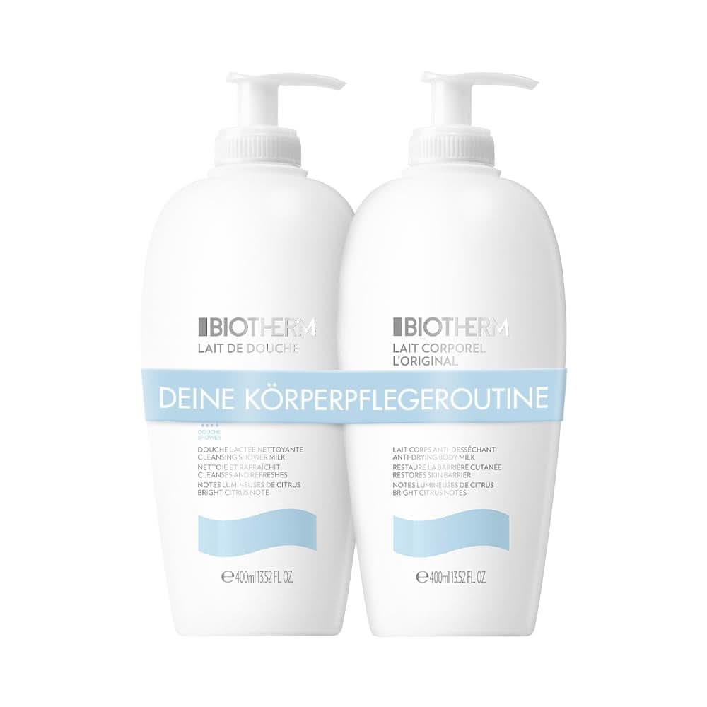 Biotherm Lait Corporel L'Original, Hydraterende bodylotion met plankton, 400 ml Cosmetica en Schoonheid Naty Shop Bodylotion 400 ml + Douchegel 400 ml Set