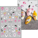 8 Blatt Nagelsticker Halloween Nagelstickers Selbstklebend Niedliches Kürbis-Schädel-Spinnennetz Niedlichen Kinder Geist Nail Art Sticker Decoratie Nageldesign Zubehör