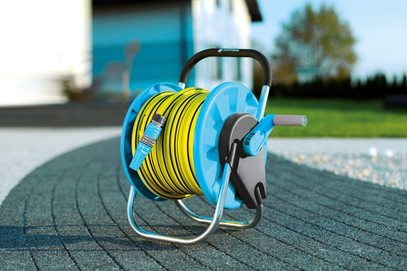 CELLFAST Slanghaspel, Corrosiebestendige Tuinslanghaspel, Voorkomt dat de slang buigt, 1/2" 45m Aluplus