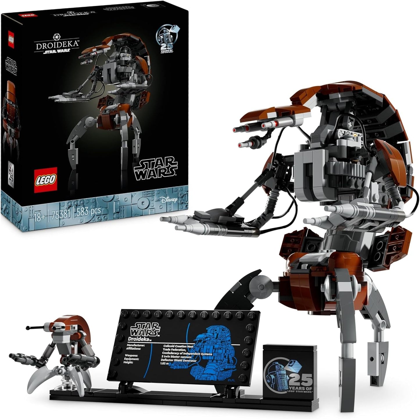 LEGO Star Wars Droideka Set, Droid Model Kit voor volwassenen, Bureaudecoratie, Collectible, Cadeau-idee voor mannen en vrouwen 75381 Bouwsets Besuche in LEGO-Store Single
