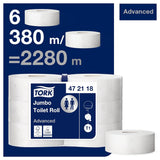 Toiletpapier Tork Jumbo Wit T1, Advanced, 2 lagen, 6 × 380 M, 472118