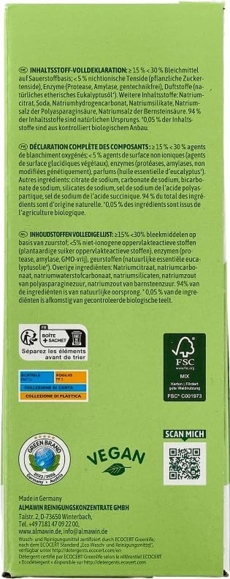 Almawin eco, vaatwaspoeder 2,8kg, 112 wasbeurten, doseerbaar voor verschillende hoeveelheden vaat Naty Shop