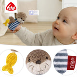 Fehn minirammelaar otter - mini-grijpspeeltje voor het rammelen, betasten en spelen met een zacht en knuffelig stoffen dier - een trouwe metgezel voor baby's en peuters vanaf 0+ maanden Babyspeelgoed Naty Shop