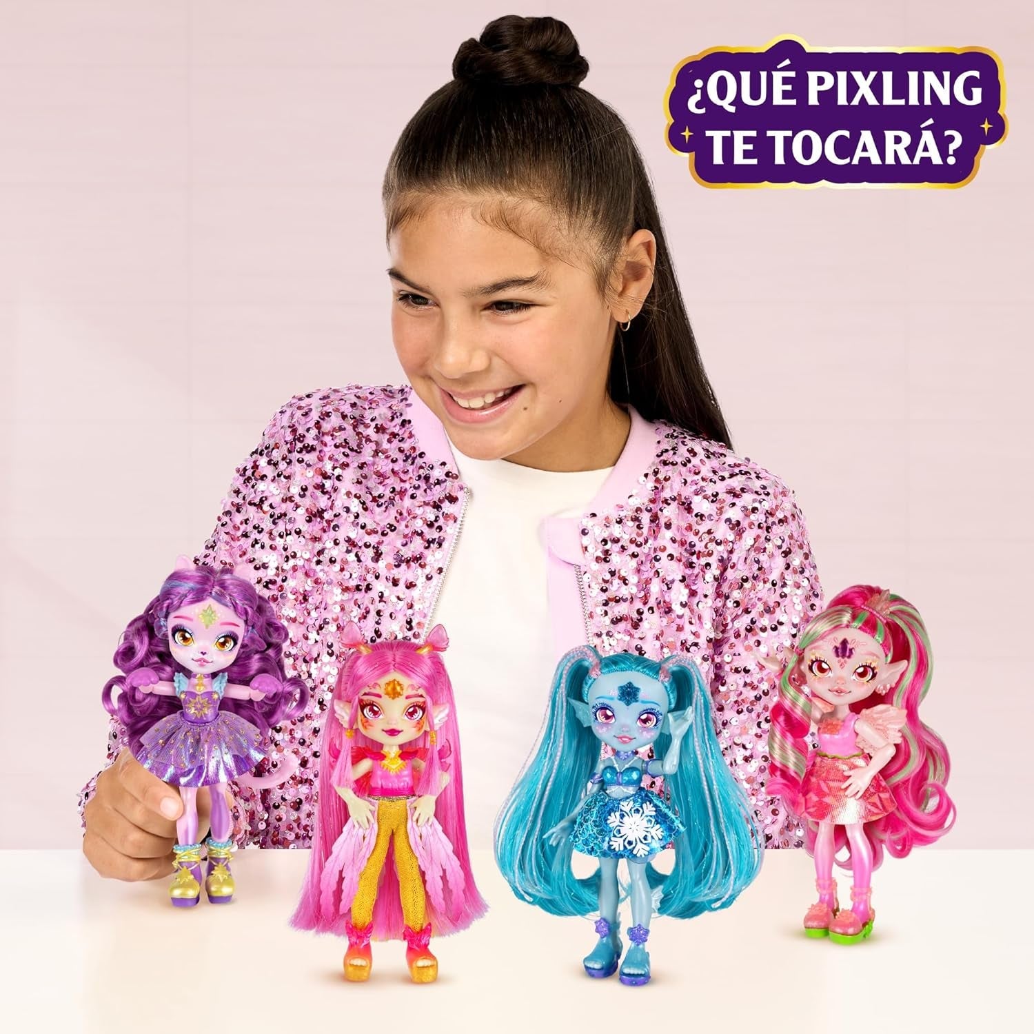 Pixlings Magische poppen, 4 verschillende poppen - 2 nieuwe - 15 cm modepop - Toverdrankjes - Geheim drankje speelgoed (MG101000)