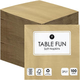 Table Kind 100 witte zachte servetten in bulk, hoogwaardige servetten voor feesten, catering en dagelijks gebruik, FSC, duurzaam en recyclebaar, gemaakt in de EU | 2-laags | 33 cm