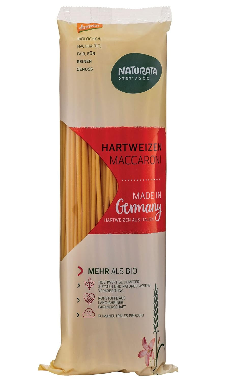 Lange harde tarwe macaroni 500 g - Demeter -