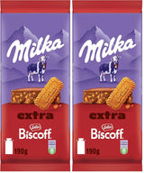 Milka Extra Biscoff Chocolate – Alpenmelkchocolade met knapperige stukjes Lotus Biscoff – 190g