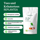 Oh My Fruit BIO fruitthee 100 g (50 kopjes) | Losse vruchtenthee met appels, hibiscus, frambozen, sinaasappels en steviabladeren REPLANTEA