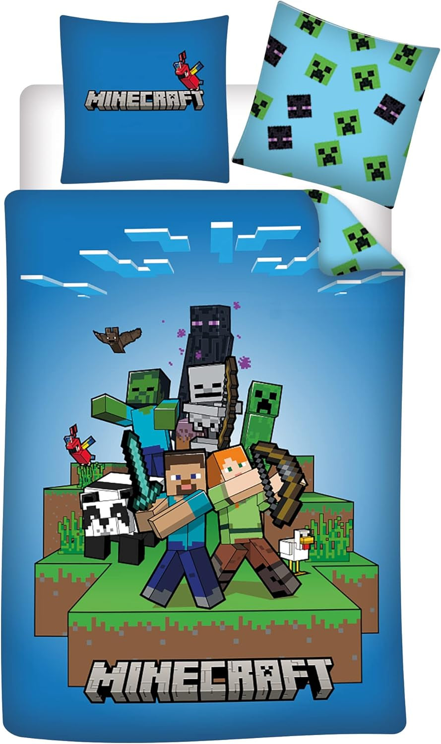 Minecraft Ready to Survive, kinderbeddengoedset, microvezel beddengoed - kinderen Naty Shop