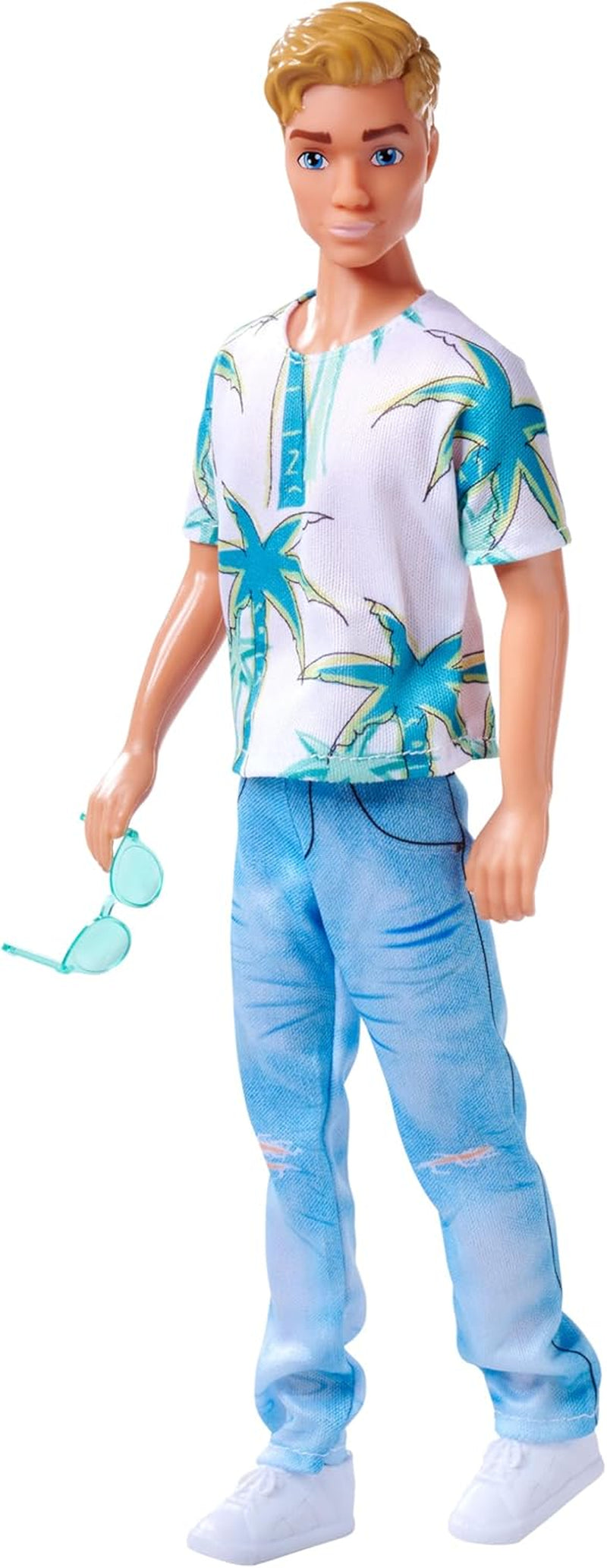 Simba Steffi Love Kevin-pop met palmprinttopje en coole jeans, inclusief zonnebril, 30 cm, vanaf 3 jaar