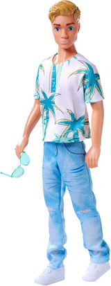 Simba Steffi Love Kevin-pop met palmprinttopje en coole jeans, inclusief zonnebril, 30 cm, vanaf 3 jaar