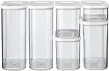Mepal Set van 6 Voorraadpotten met Deksels - Rechthoekige Voedselcontainers - Plastic Keukenorganizer - Luchtdichte Bewaarcontainers - 2x 2000ml, 2x 1000ml, 1x 1500ml & 1x 425ml - Witte Voedselbewaardozen Naty Shop