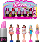 Barbie Mini Barbieland set van 5 fashionista's poppen, ca. Mini-poppen van 3,8 cm hoog in lippenstiftmouwen, verrassingscollectieset (stijlen kunnen variëren), JBD26 Naty Shop-poppen 1-pakket