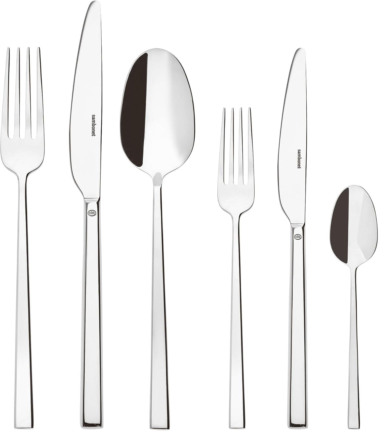 Sambonet 52562-N2 Rock RVS - Bestekset monobloc RVS 18/10 Keuken Naty Shop Set 6 personen - 36 delig