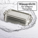 Wenco Lunchbox van roestvrij staal, 2 compartimenten, grote capaciteit, 850 ml, lunchbox, waterdicht, vaatwasmachinebestendig, inclusief vervangende siliconenring, 18,5 x 14 x 5,5 cm, zilver (2 stuks) voedselbewaardozen Naty Shop