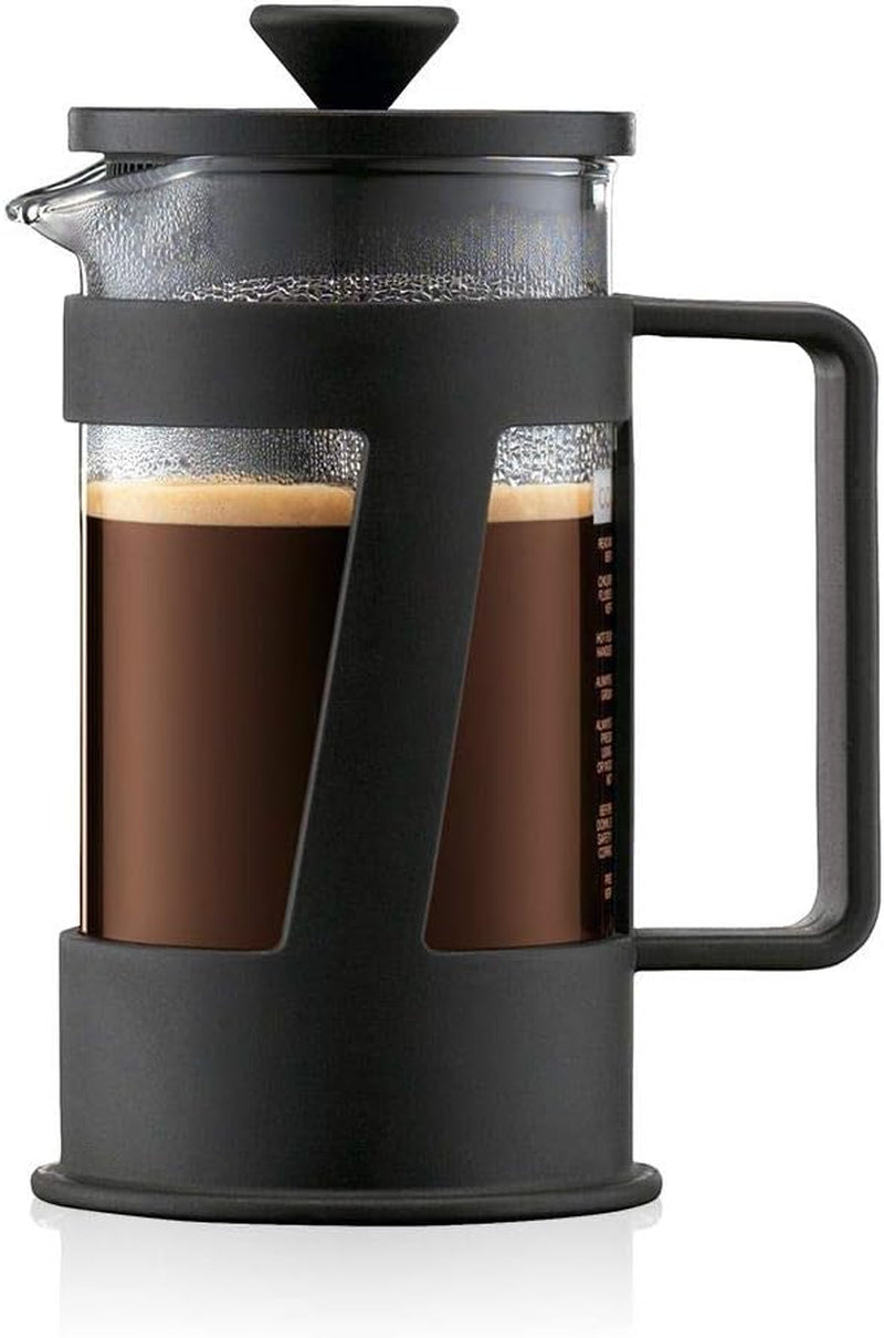 Bodum CREMA koffiezetapparaat (French Press-systeem, permanent roestvrijstalen filter, veiligheidsdop, 0,5 liter) zwart