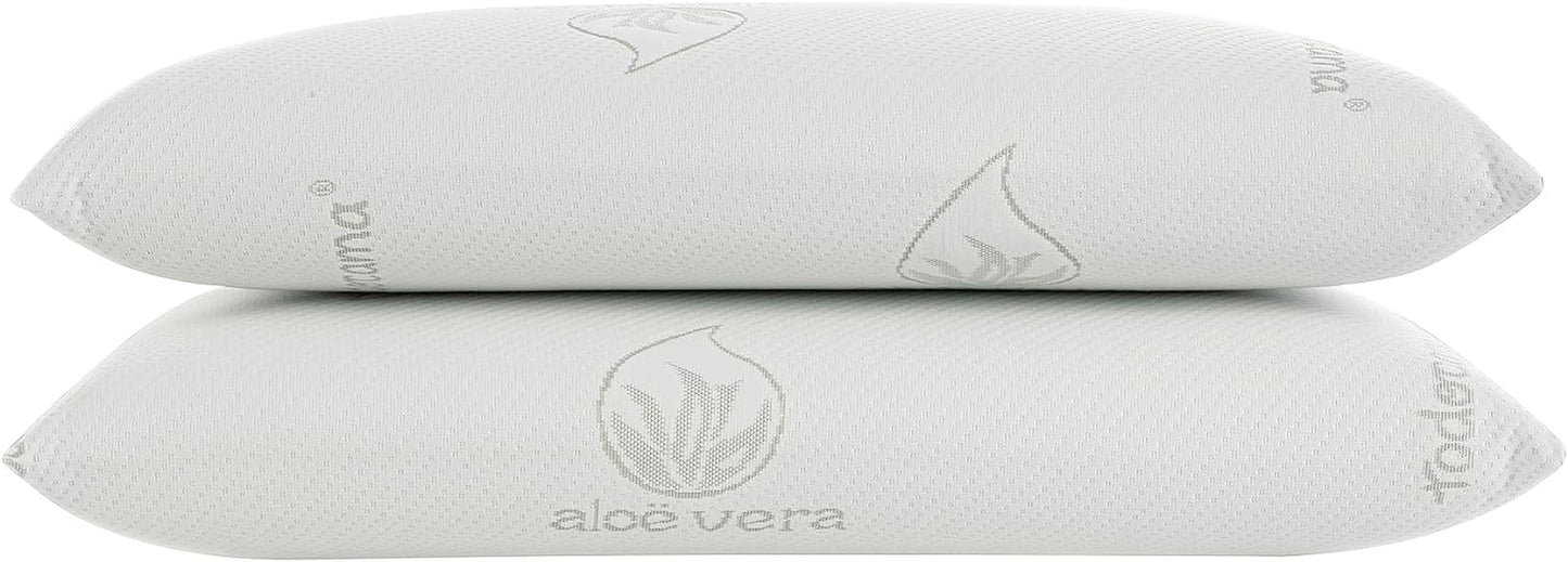 Todocama - Memory kussen, aloë vera, 2 stuks, 70 cm, wit Naty Shop standaard kussens