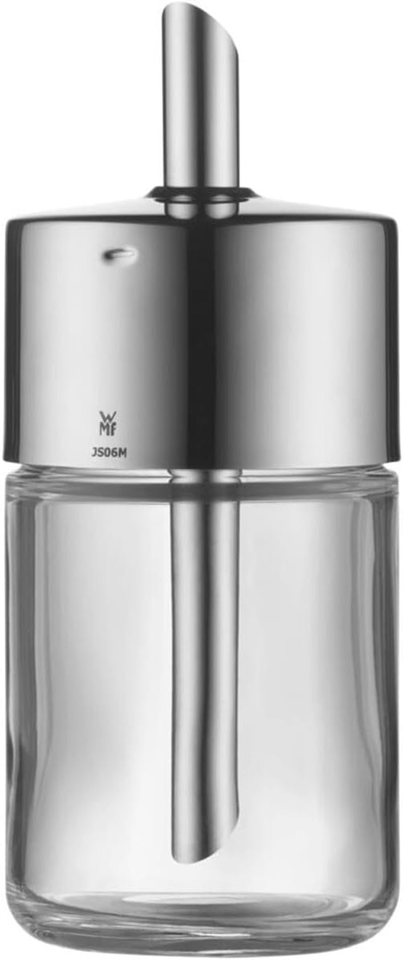 WMF Barista suikerstrooier 240 g, glas, suikerdispenser, Cromargan gepolijst roestvrij staal, ideaal voor witte/bruine suiker, cacao of als specerijenshaker