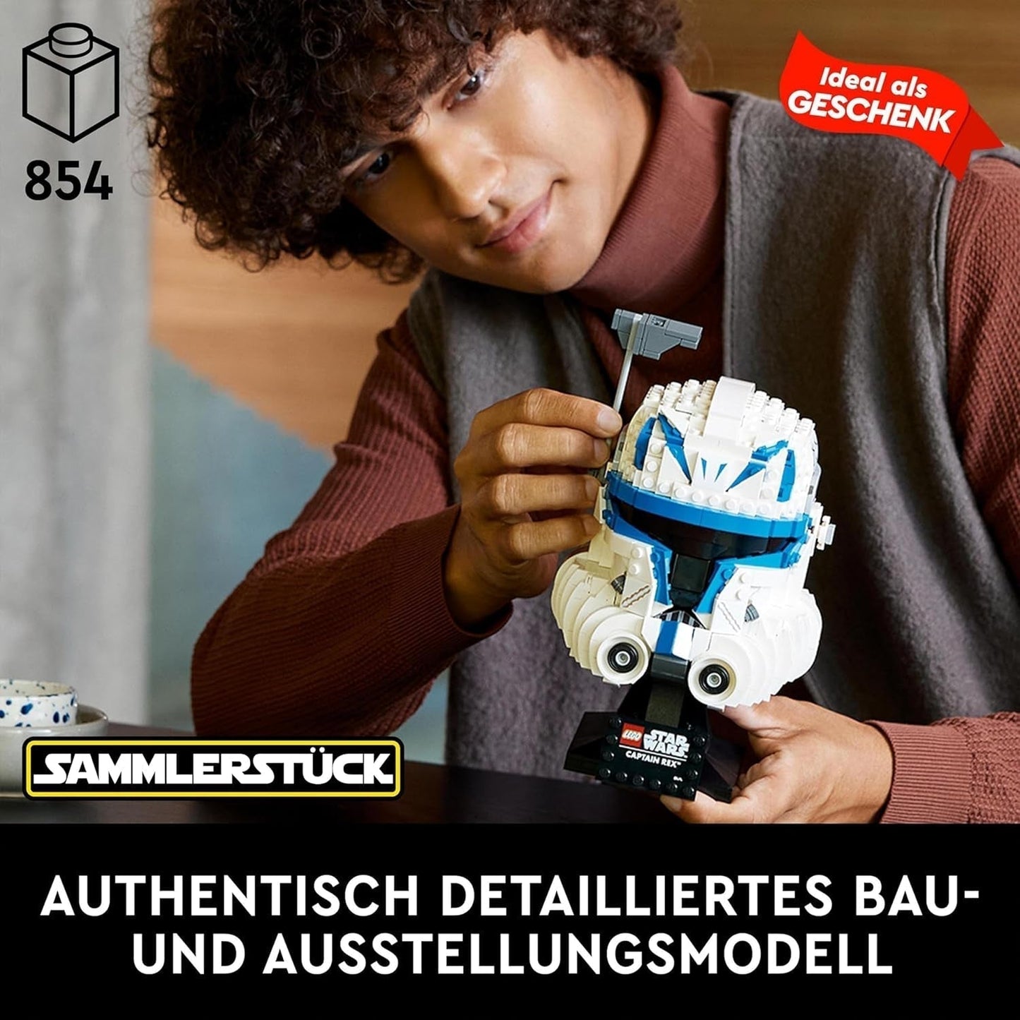 LEGO 75349 Star Wars Captain Rex helmset Clone Wars verzamelmodel 2023-serie Souvenir- en cadeau-idee Bouwsets Bekijk de LEGO-Store
