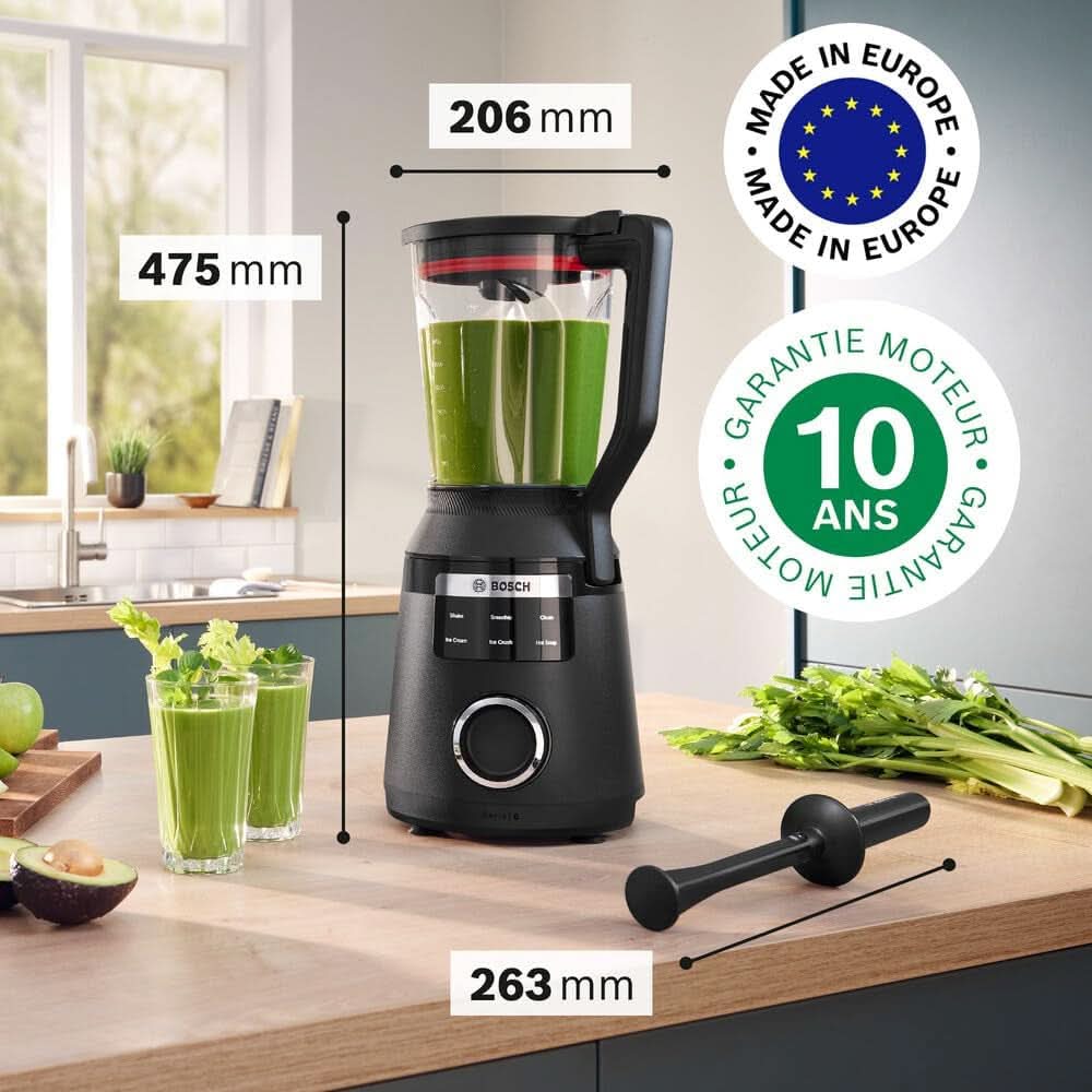 Vitapower Standmixer, Serie 6, 1.800 W, 6 Programma's, Prospeed Klingen, Tritan™-Krug, Schwarz, MMB6652B Keuken Naty Shop