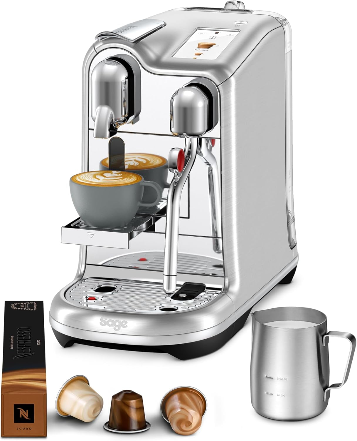 Sage Nespresso Creatista Pro Espressomachine, roestvrij staal, geborsteld roestvrij staal