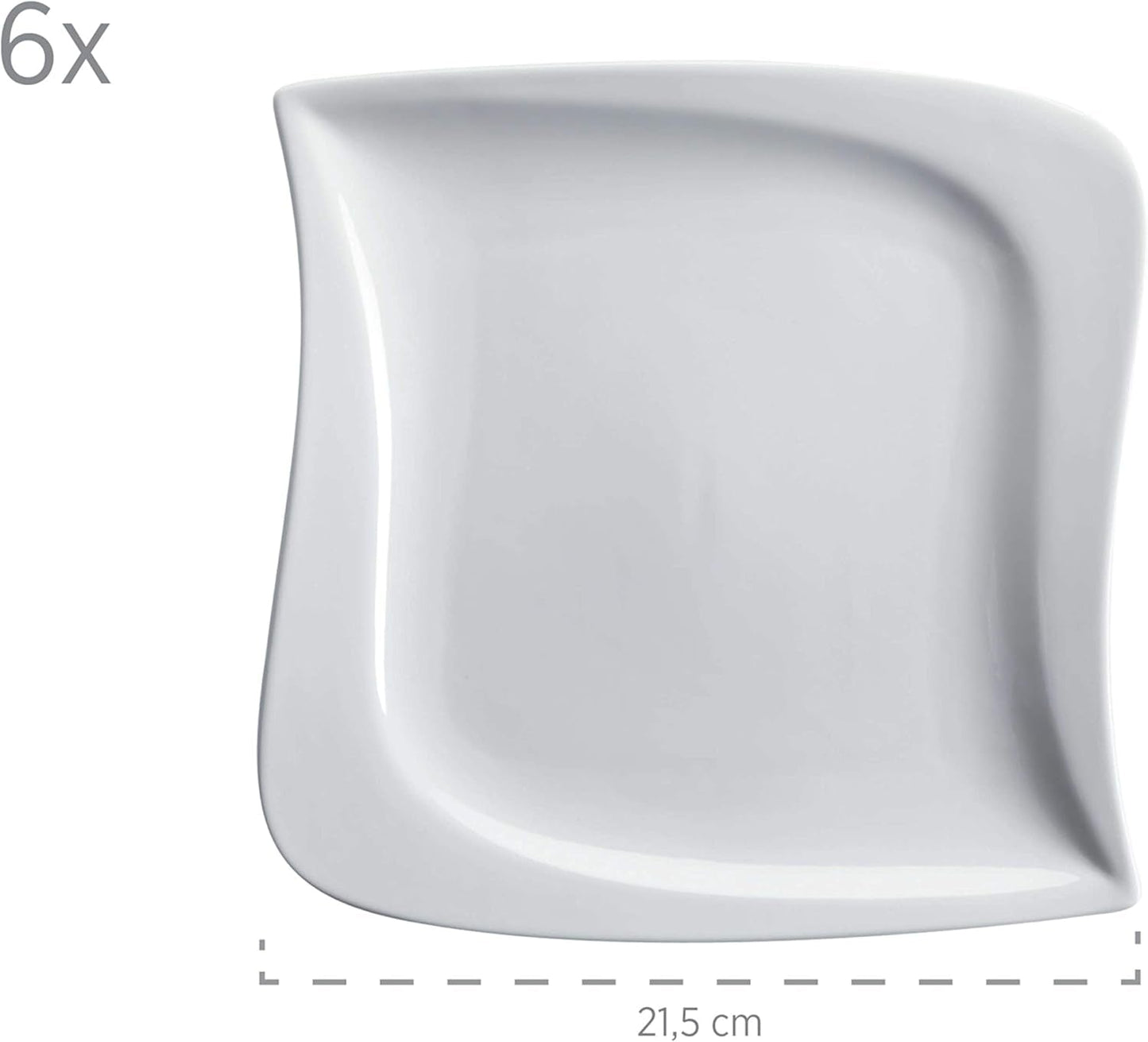 Verso de Mäser, La Musica-serie, 18-delig koffieservies, 6-persoons porseleinen serviesset, 921172, wit