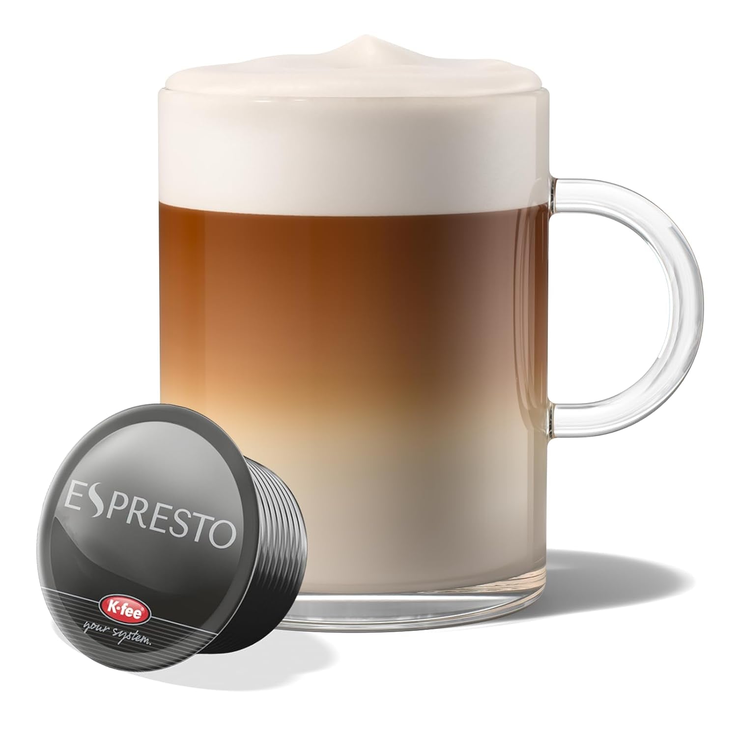 ESPRESTO Latte Macchiato Type Vanille, compatibel met K-fee & ALDI EXPRESSI*, RFA gecertificeerd, zoet & harmonieus, 48 ​​koffiecapsules & 48 melkcapsules