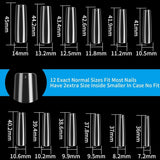 240 stuks heldere kunstnagels, valse nageltips, volledige dekking lange nagels, ballerina nageltips, volledige dekking Franse nageltips voor manicure