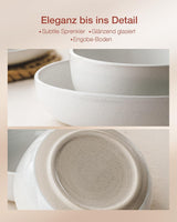 Milkyway serviesset, 18-delige serviesset, 6-persoons steengoed dinerborden, dessertborden, ontbijtgranenschalen, magnetron- en vaatwasserbestendig, wit